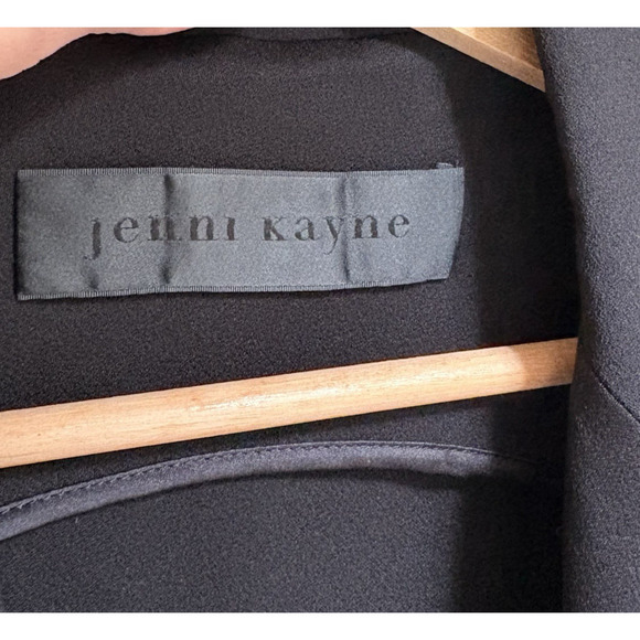 JENNI KAYNE Black Tuxedo Style Sleeveless Trench Vest Small Longline Minimalist - Picture 4 of 15